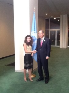 Bianca alaturi de Secretarul General al Națiunilor Unite, H.E. Ban-Ki Moon