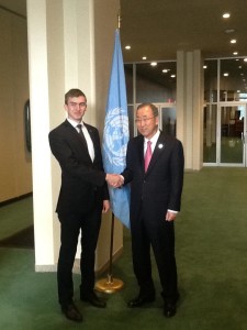 Luca alaturi de Secretarul General al Națiunilor Unite, H.E. Ban-Ki Moon